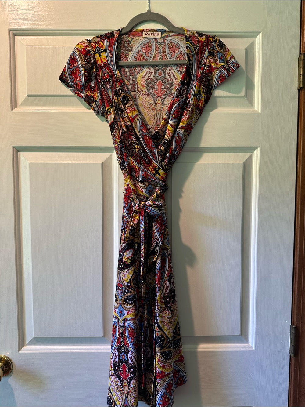 Multicolor Paisley Wrap Dress